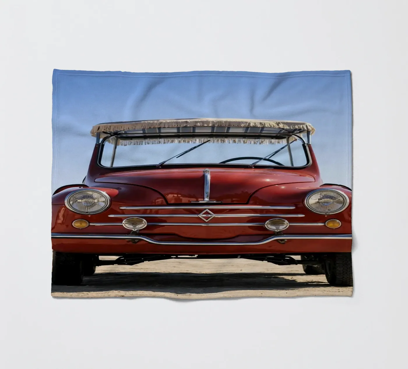 Oldtimer in Rot Fleecedecke von Deemoll