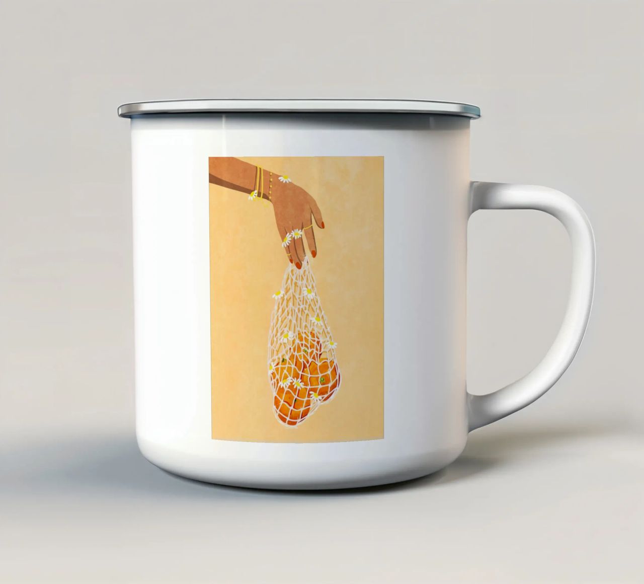 Fresh Oranges tazza in smalto da Illustration Raissa Oltmanns