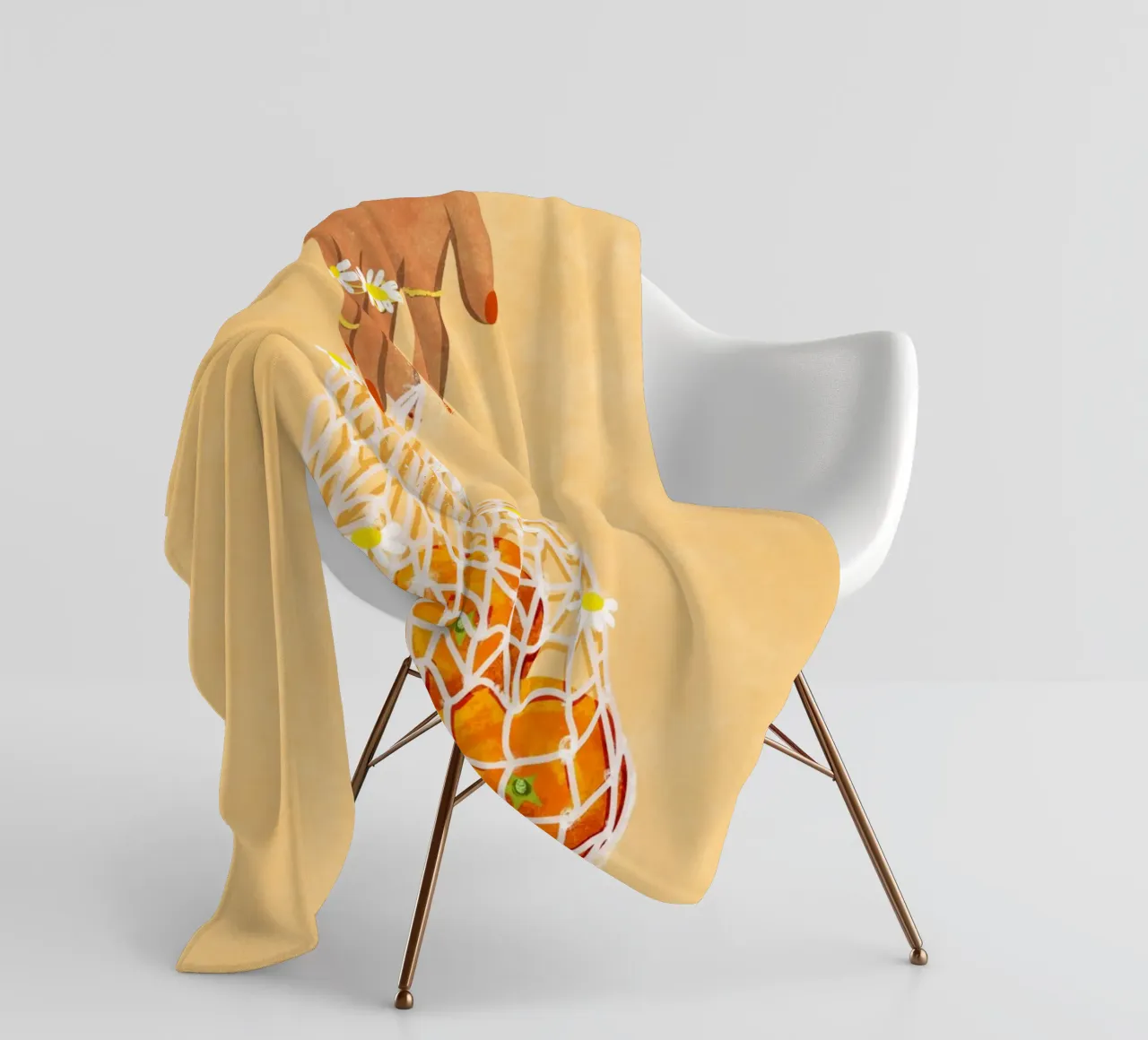 Fresh Oranges coperta in pile da Illustration Raissa Oltmanns