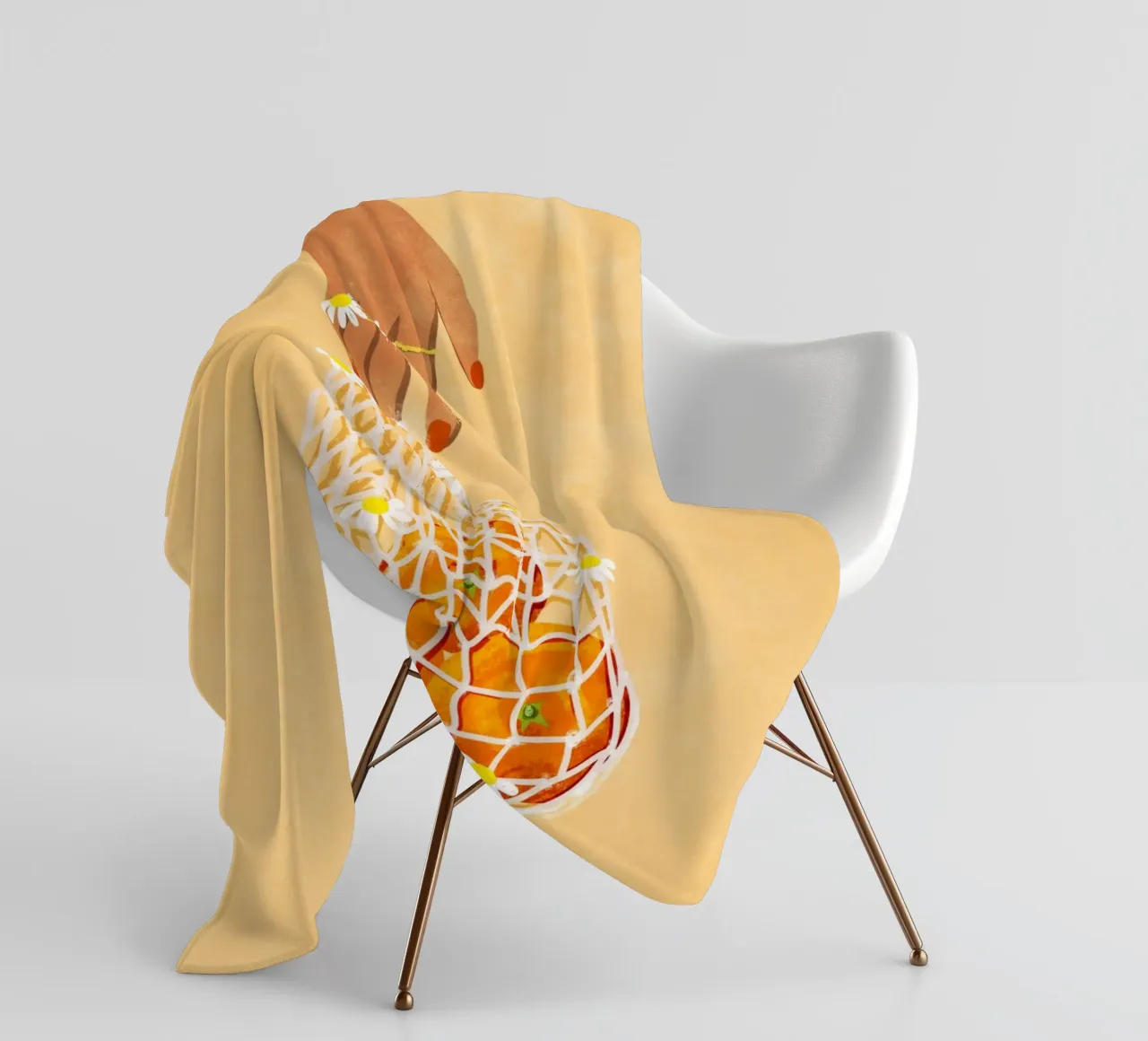 Fresh Oranges coperta in pile da Illustration Raissa Oltmanns