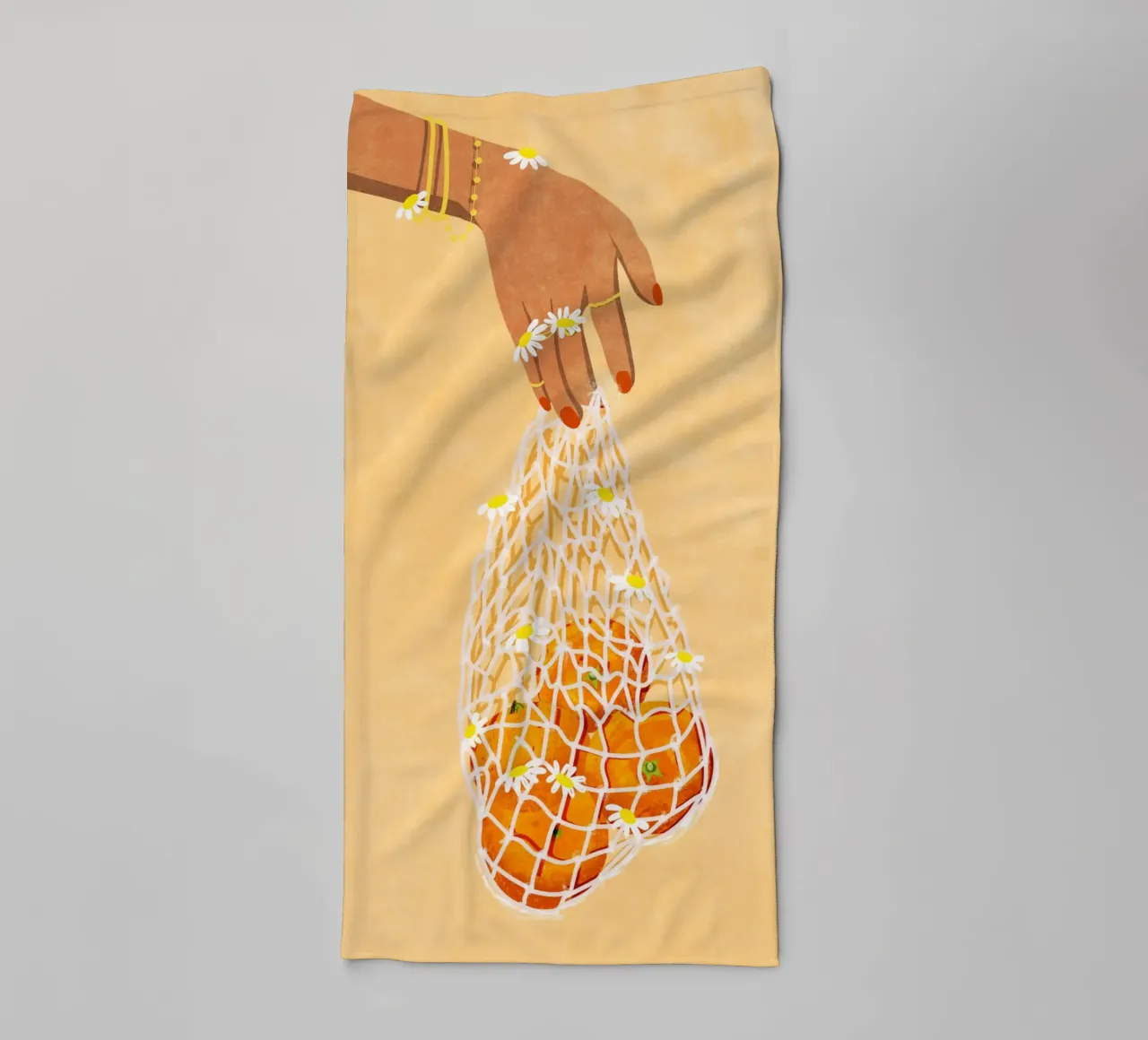 Fresh Oranges asciugamano da bagno da Illustration Raissa Oltmanns