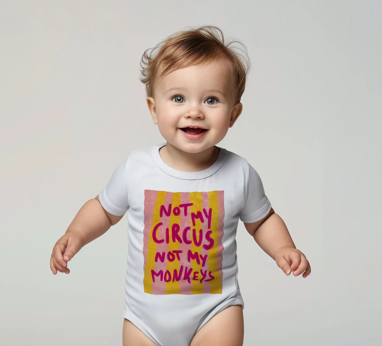 Not my Circus not my Monkeys Kurzarm Babybody von Illustration Raissa Oltmanns