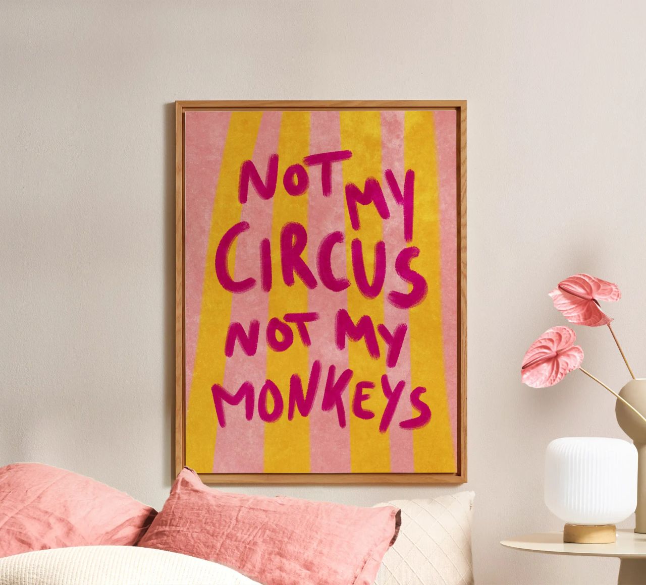 Not my Circus not my Monkeys Alu-Dibond von Illustration Raissa Oltmanns