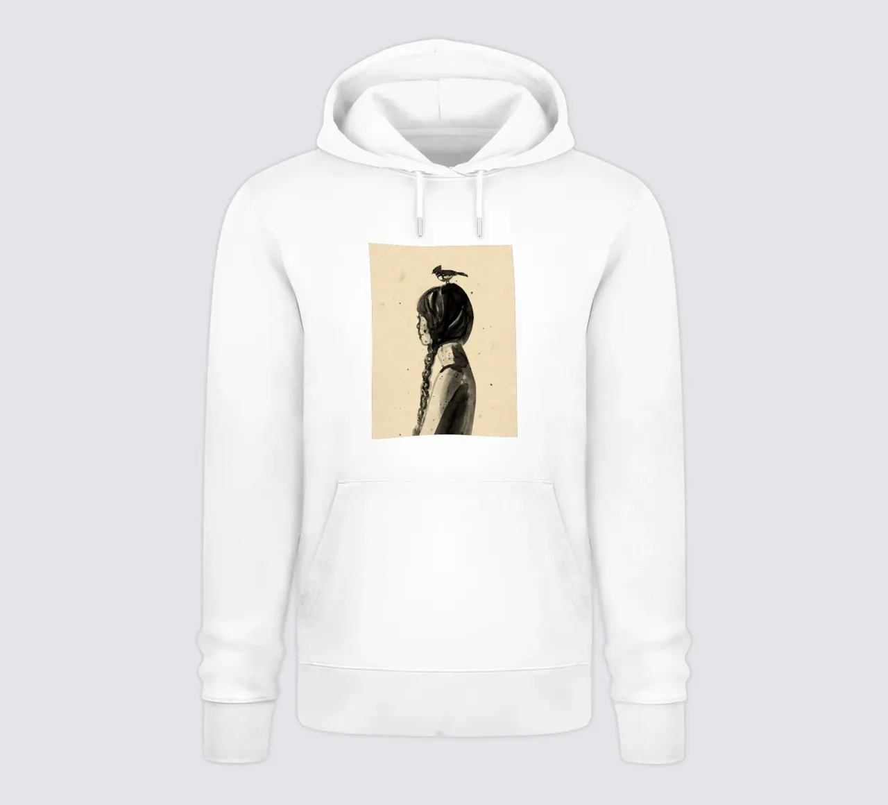Girl with Bird felpa con cappuccio da Illustration Raissa Oltmanns