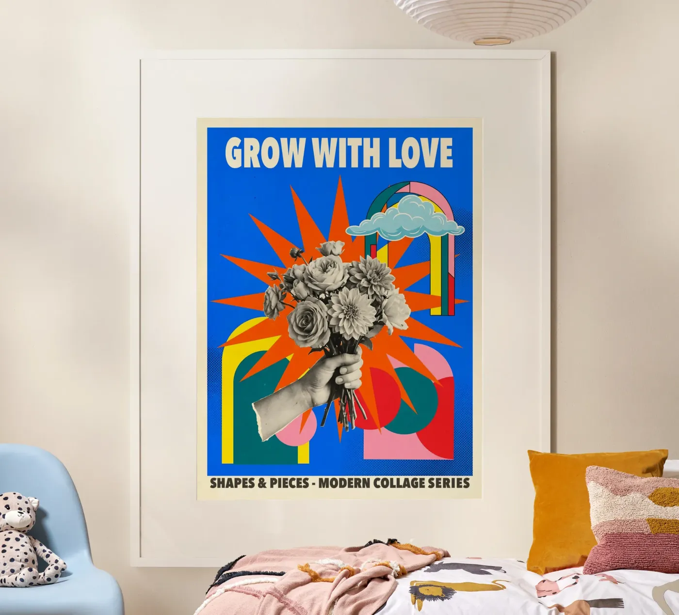 Grow With Love Modern Collage Poster Poster von LIT