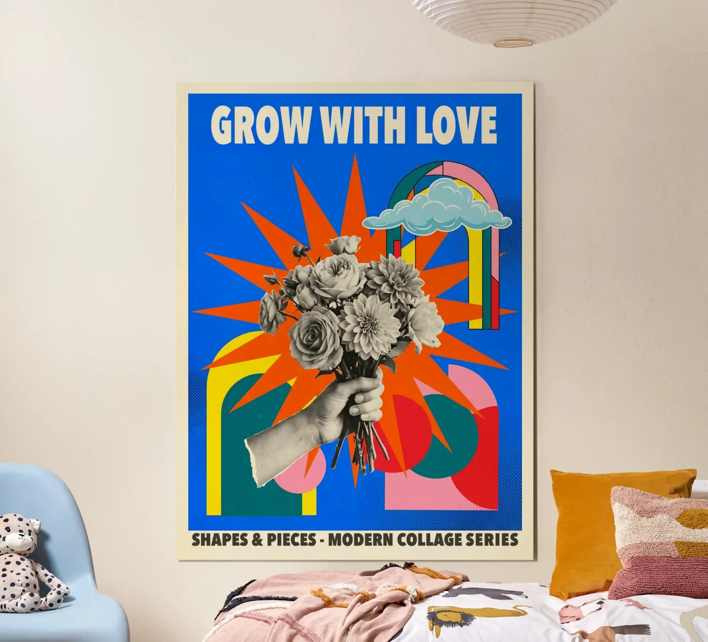 Grow With Love Modern Collage Poster Poster von LIT