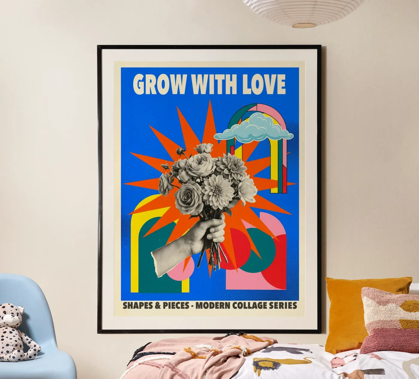 Grow With Love Modern Collage Poster Poster von LIT