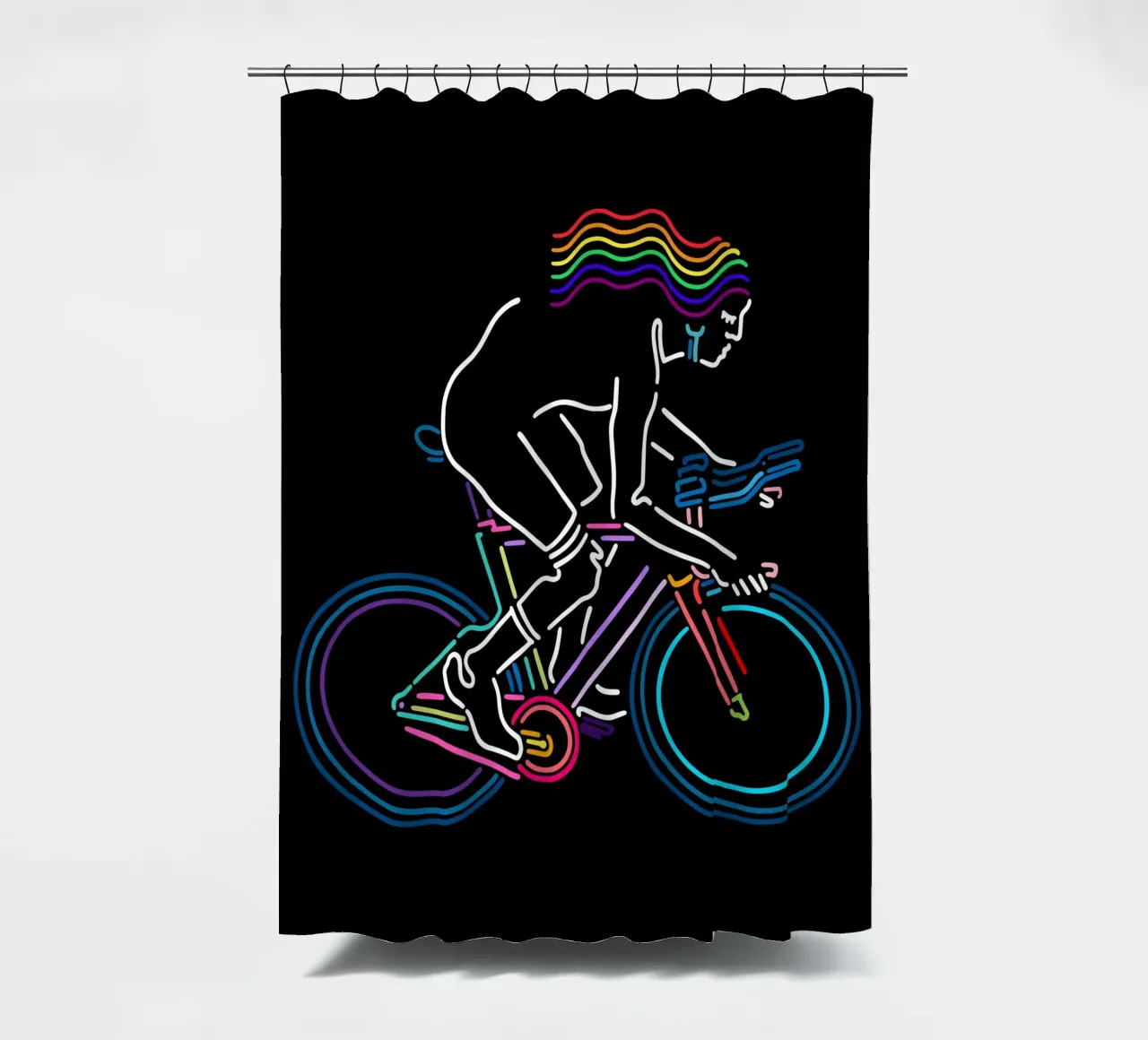 Ride for love shower curtain by The Cyclist