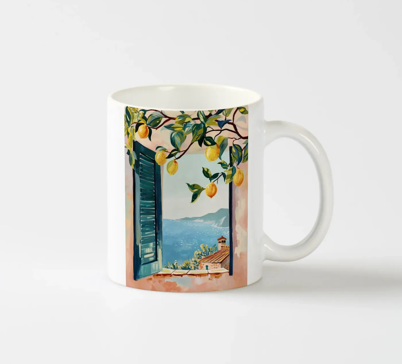 Lemon Window ceramic mug by softsoul