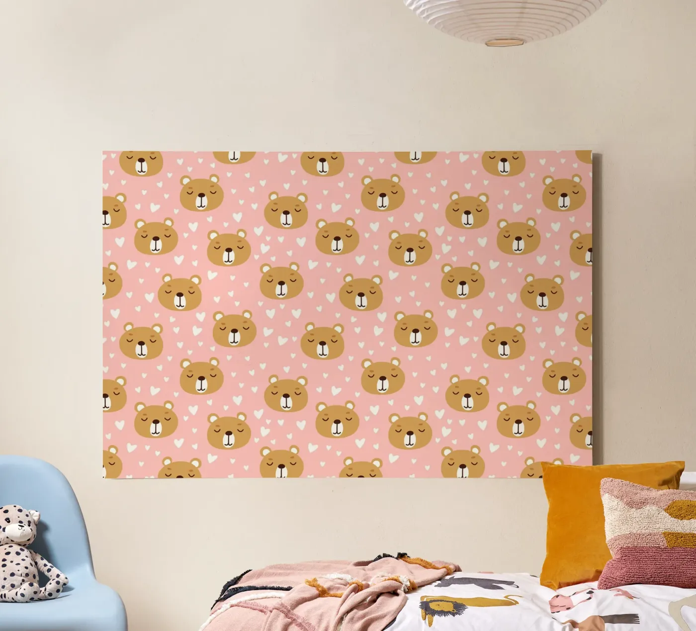 Cute Bear Pattern Leinwand von treechild