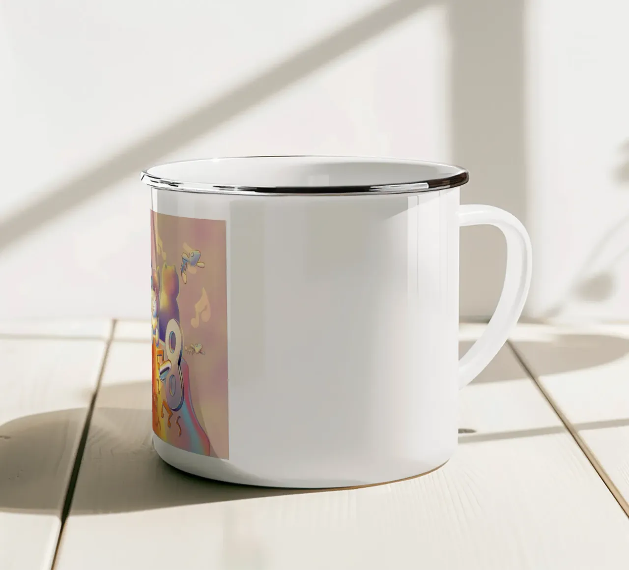 Tempo di volare tazza in smalto da Artascy Art