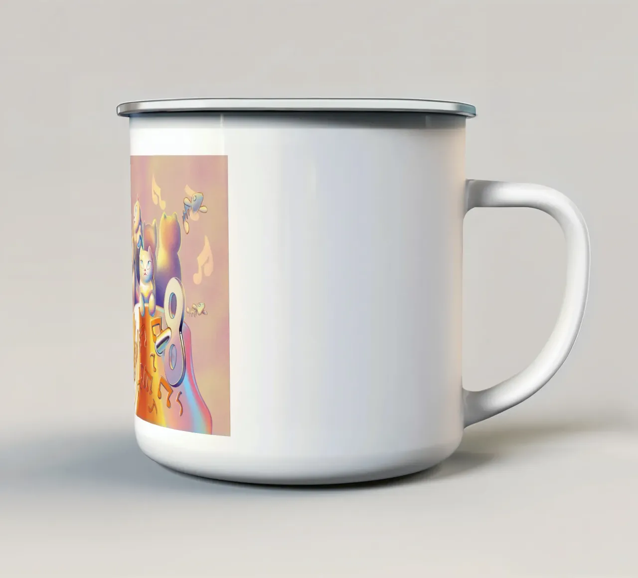 Tempo di volare tazza in smalto da Artascy Art