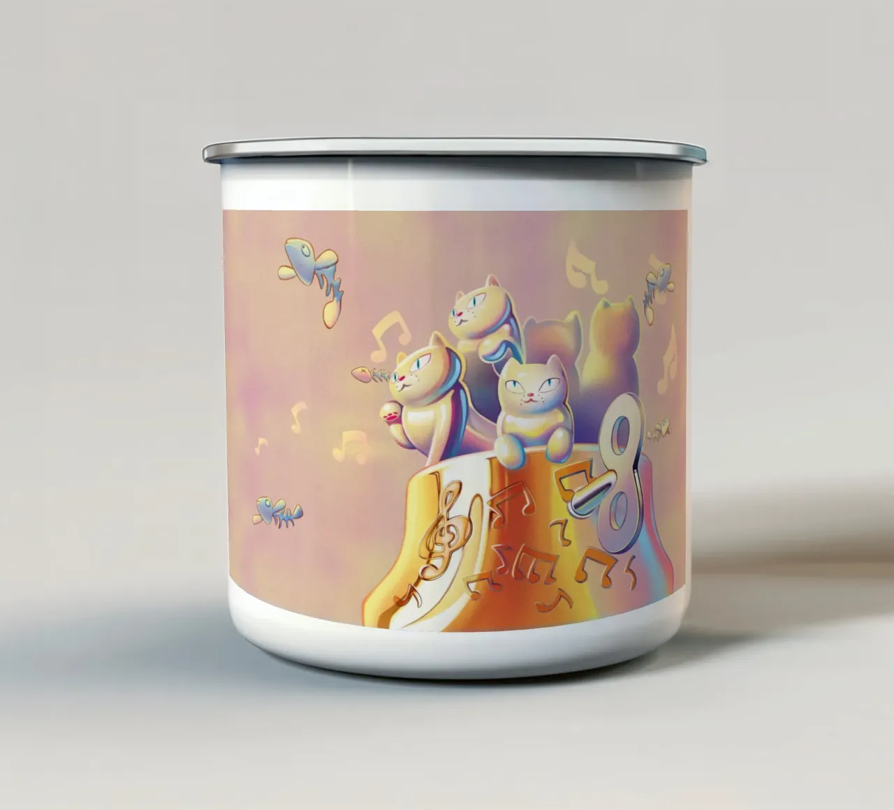 Tempo di volare tazza in smalto da Artascy Art