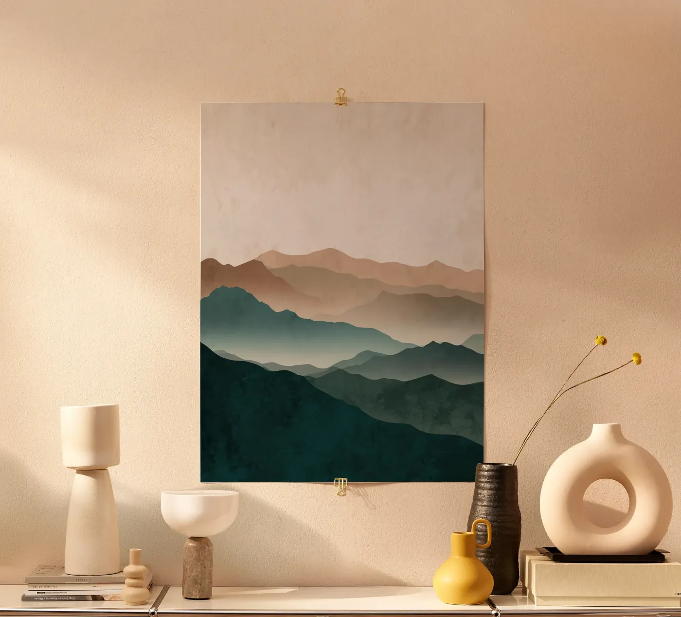 Emerald Mountain Layers poster by Dreamyphotographer