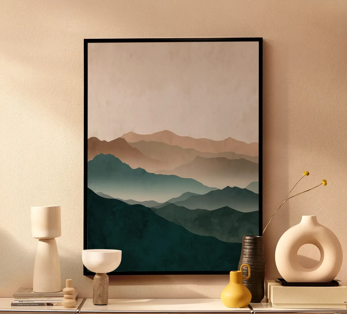 Emerald Mountain Layers poster by Dreamyphotographer