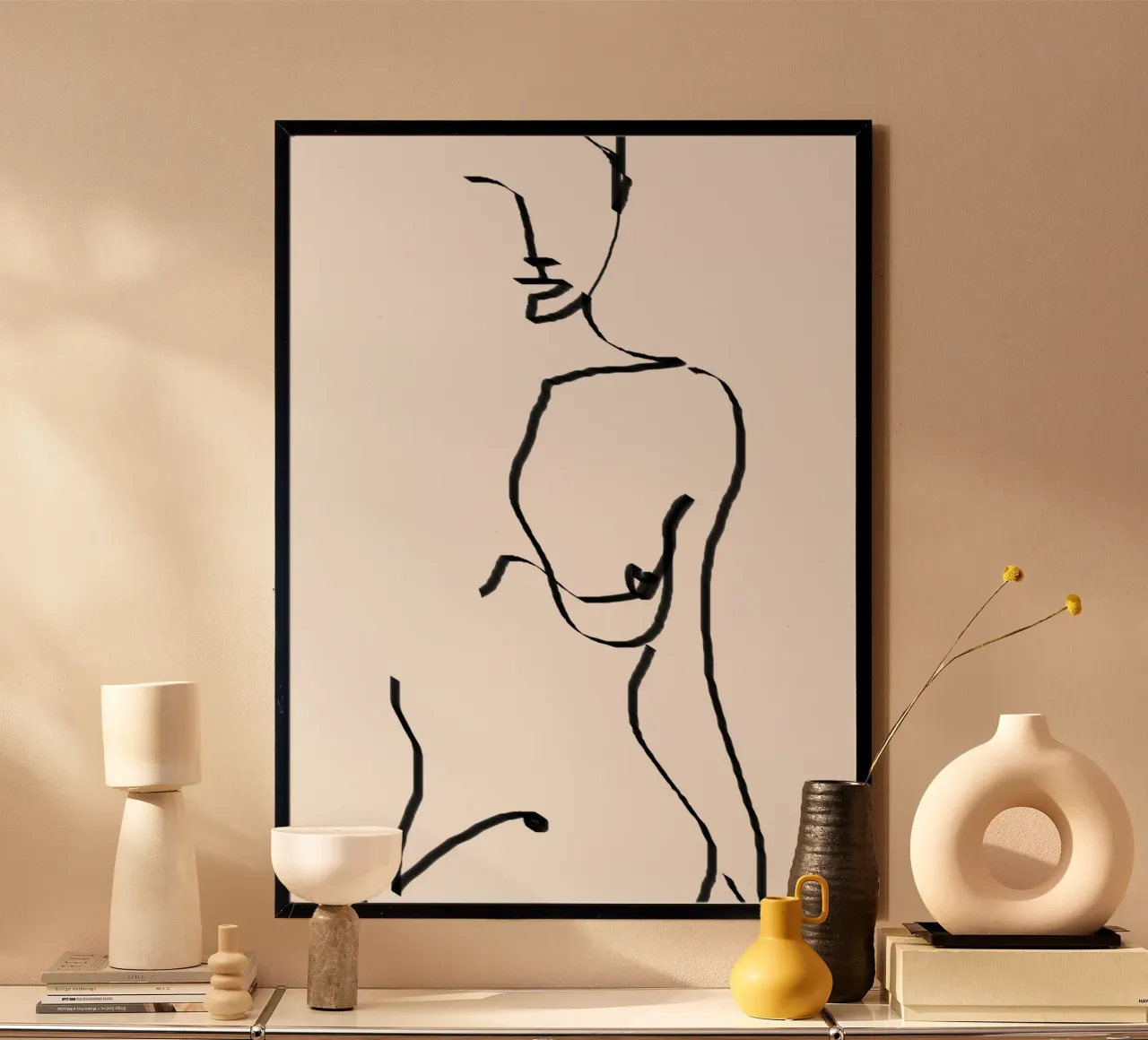 nudo astratto poster con telaio in alluminio da dada22