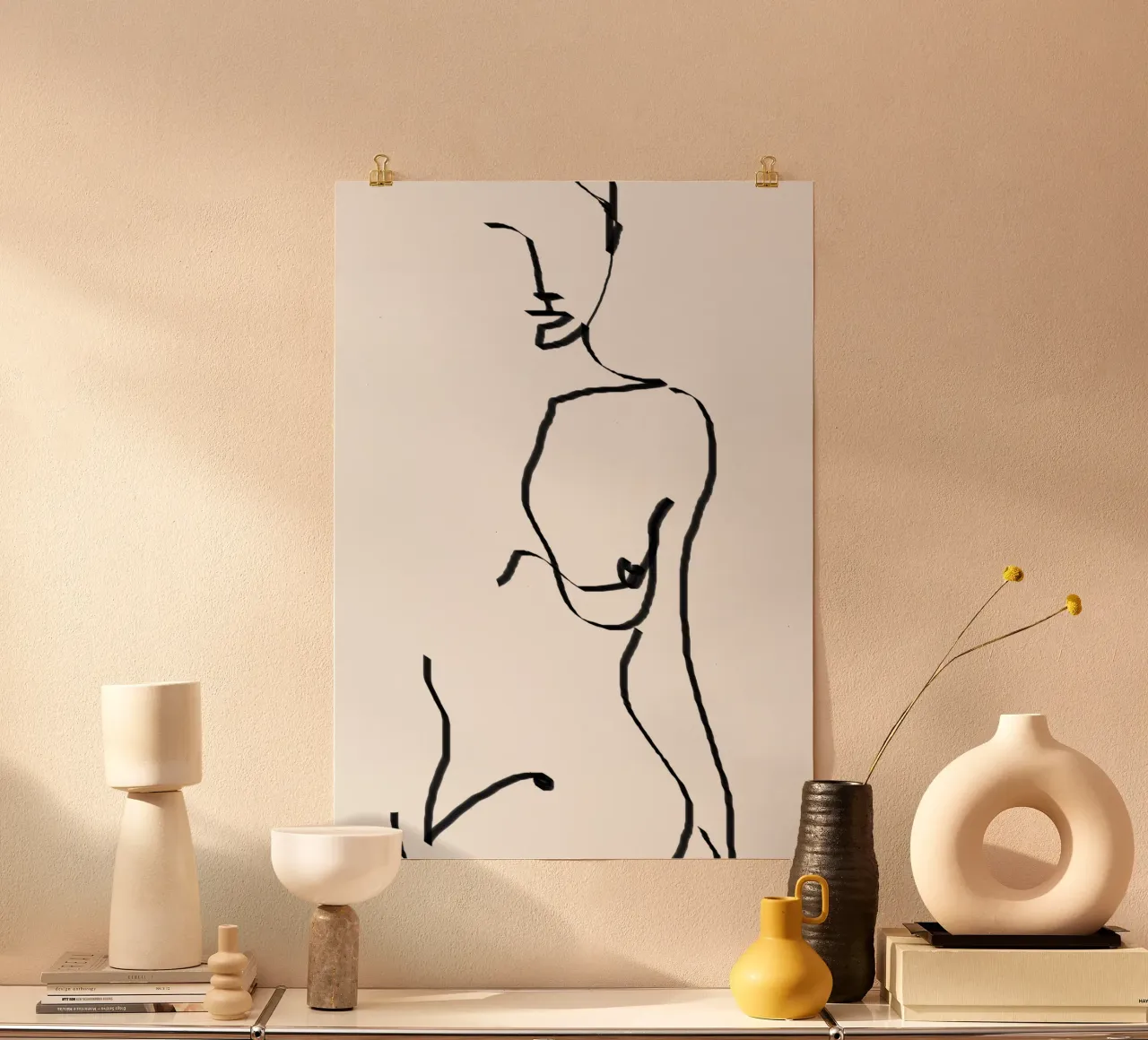 nudo astratto poster con telaio in alluminio da dada22