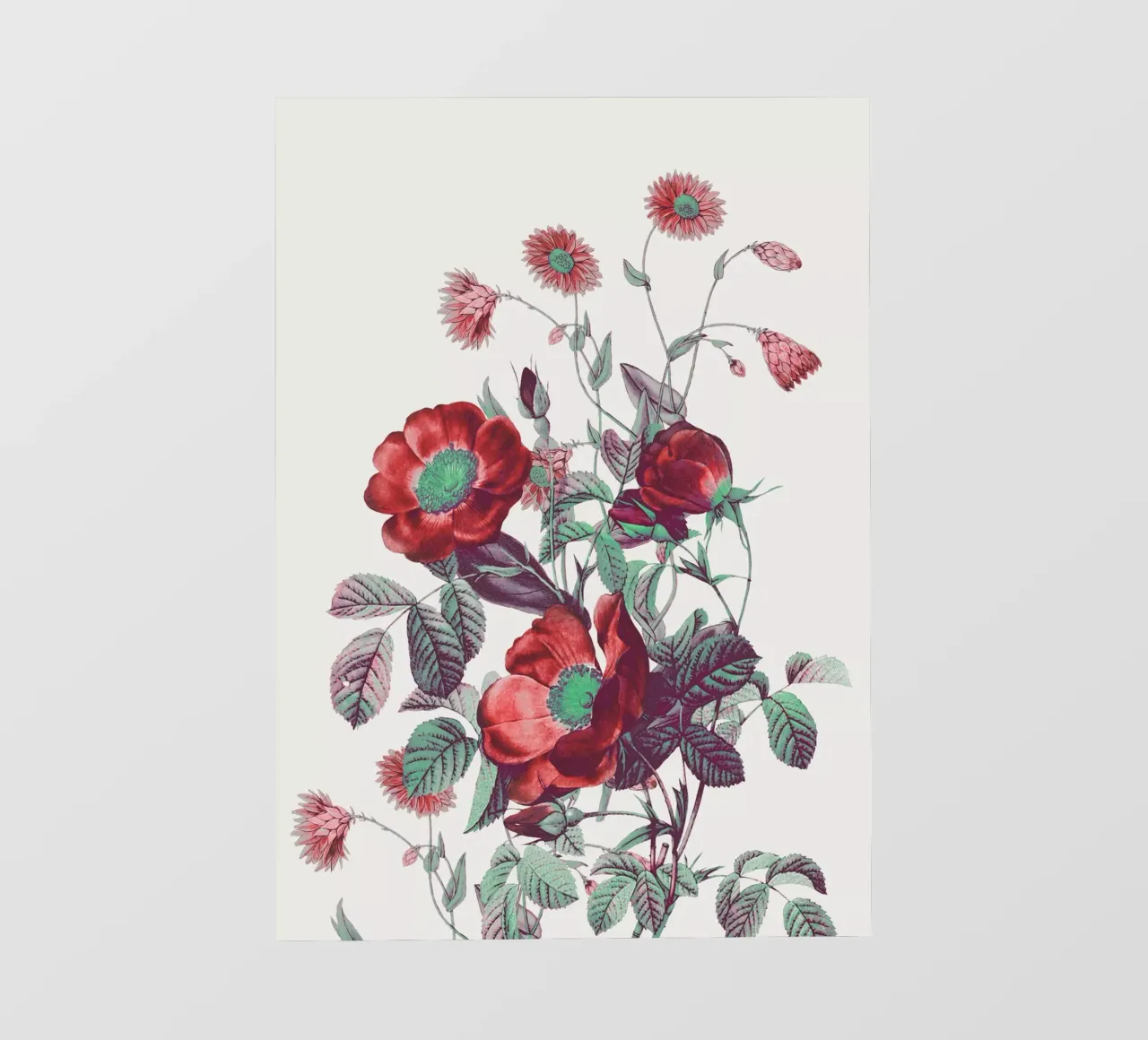 red flowers pvc cover by dada22