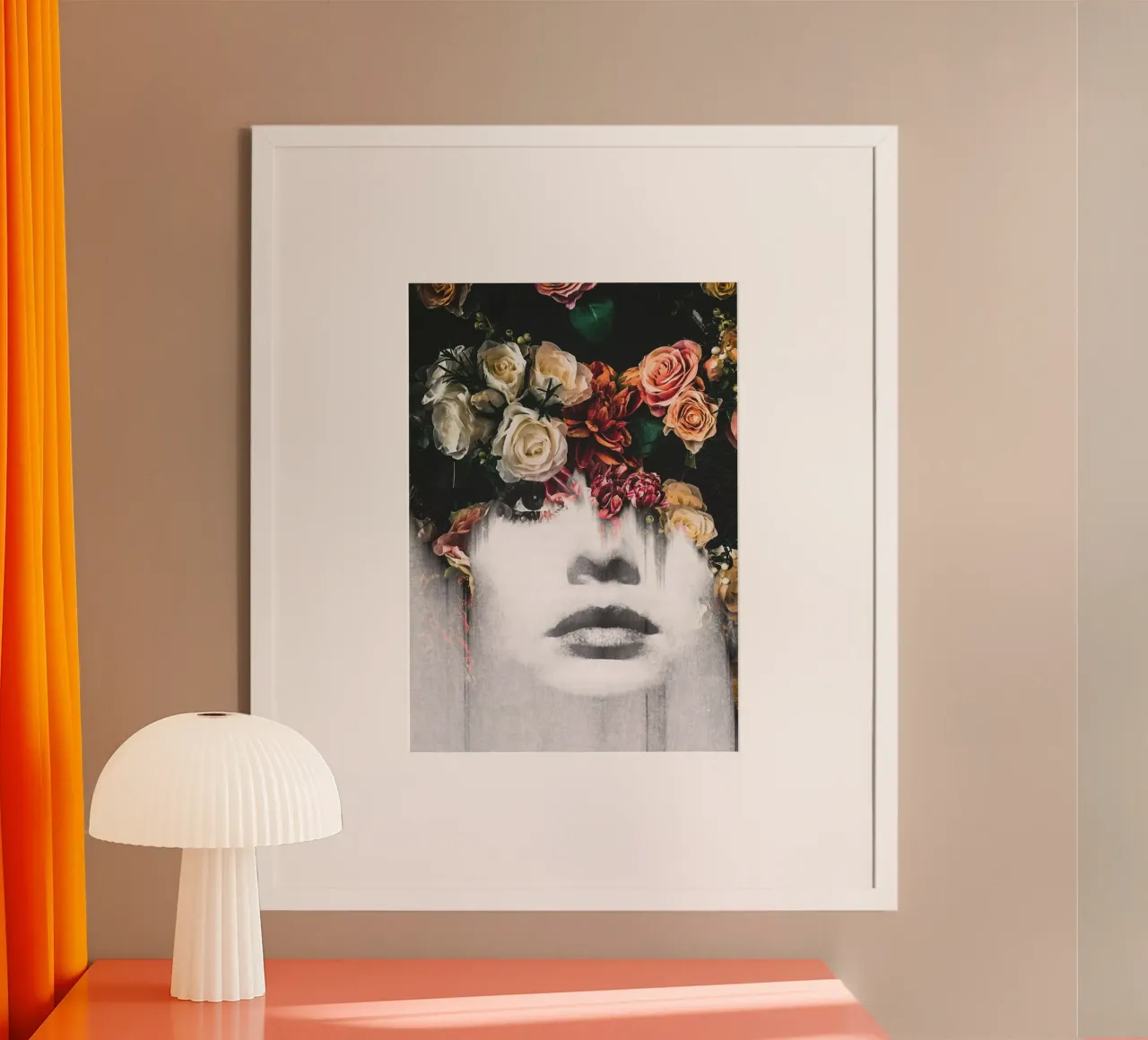 Ritratto floreale poster con telaio in plastica da dada22