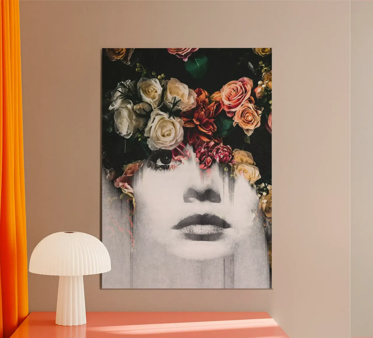 Ritratto floreale poster con telaio in plastica da dada22