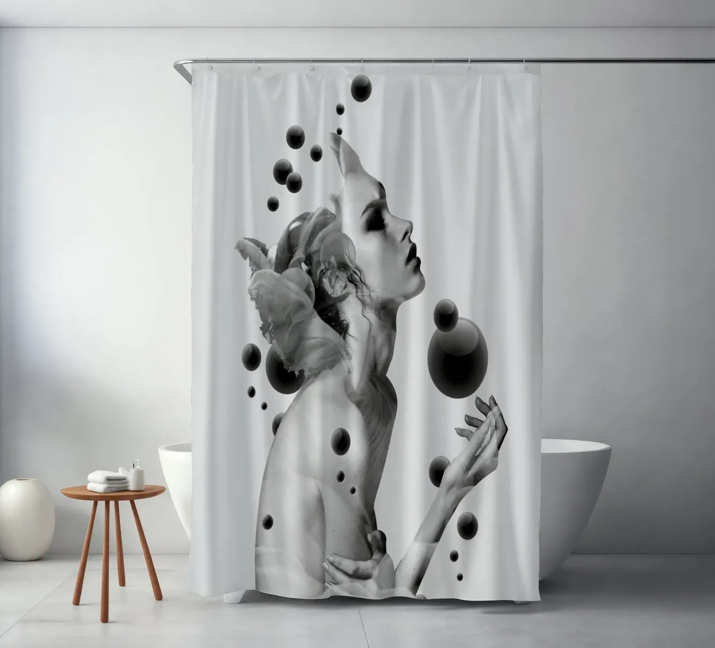 BUBBLES shower curtain by dada22