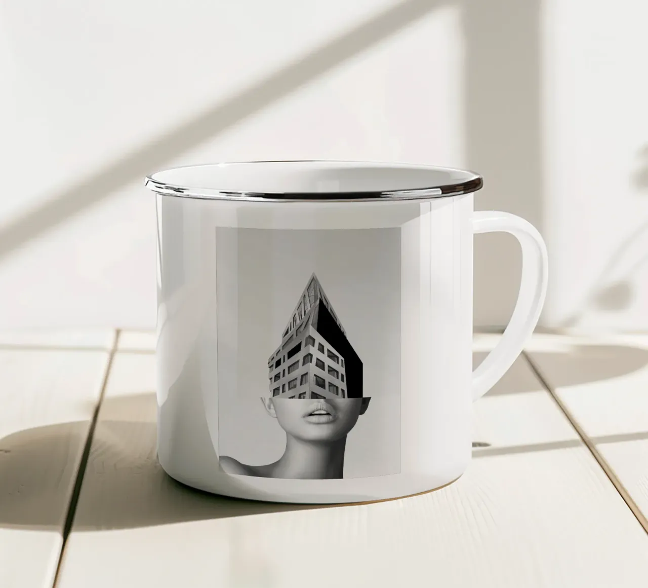 ritratto (architettura) tazza in smalto da dada22