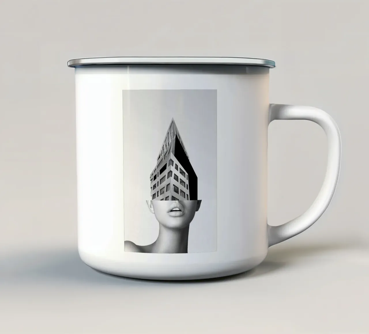 ritratto (architettura) tazza in smalto da dada22
