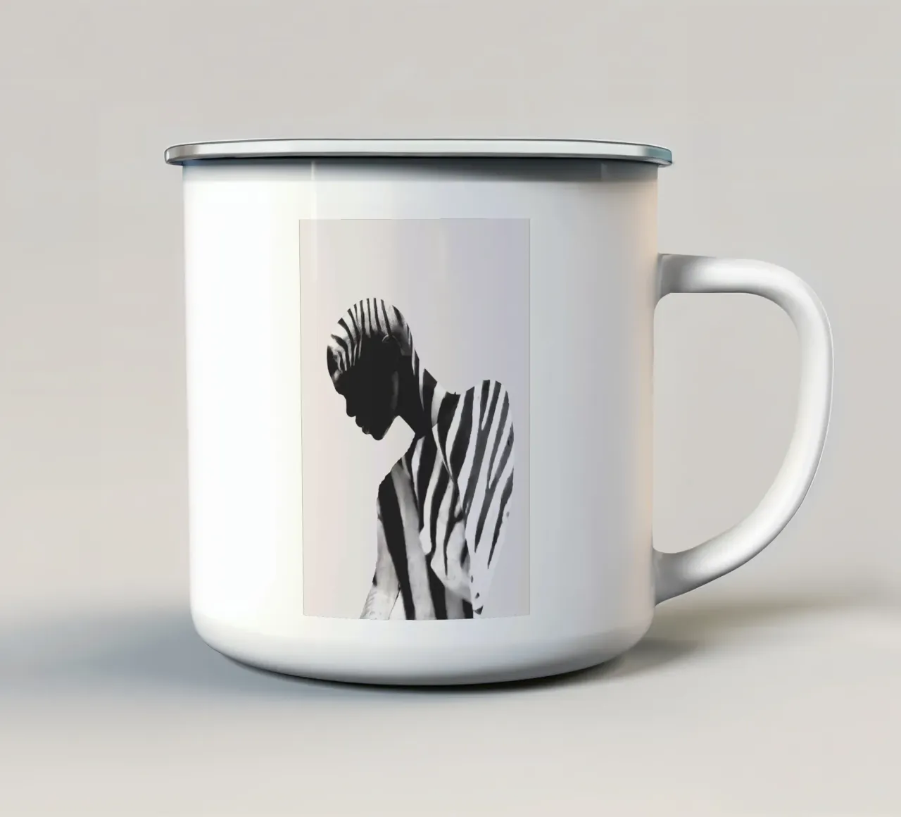 Cebra taza de esmalte de dada22