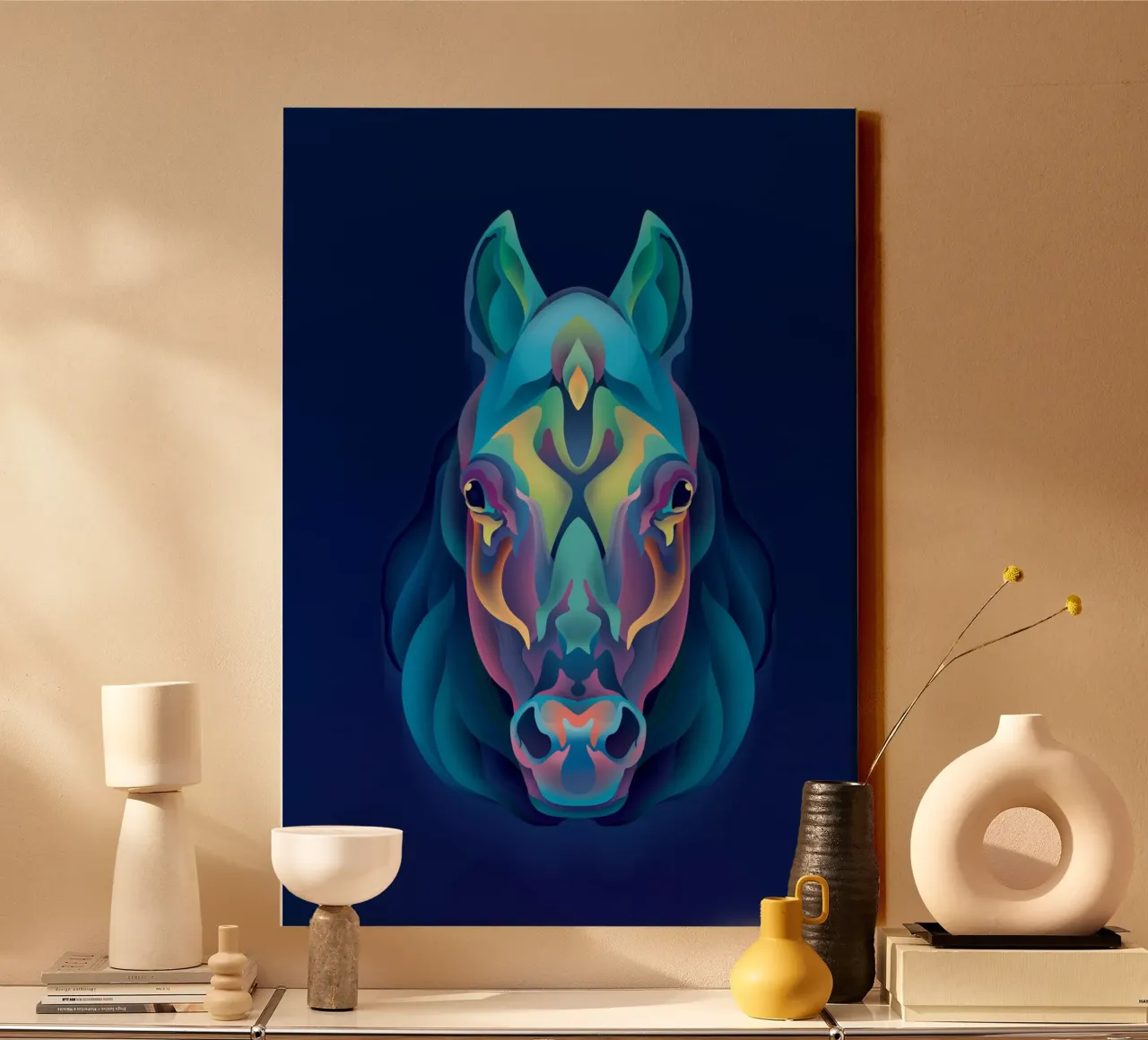 Cavallo dello zodiaco tela con Cornice a cassetta da Artascy Art