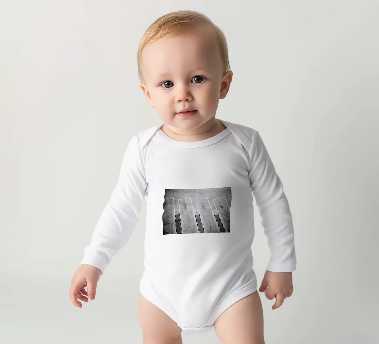 HK Parking 2 long-sleeve baby romper by BLAEK Design Studio