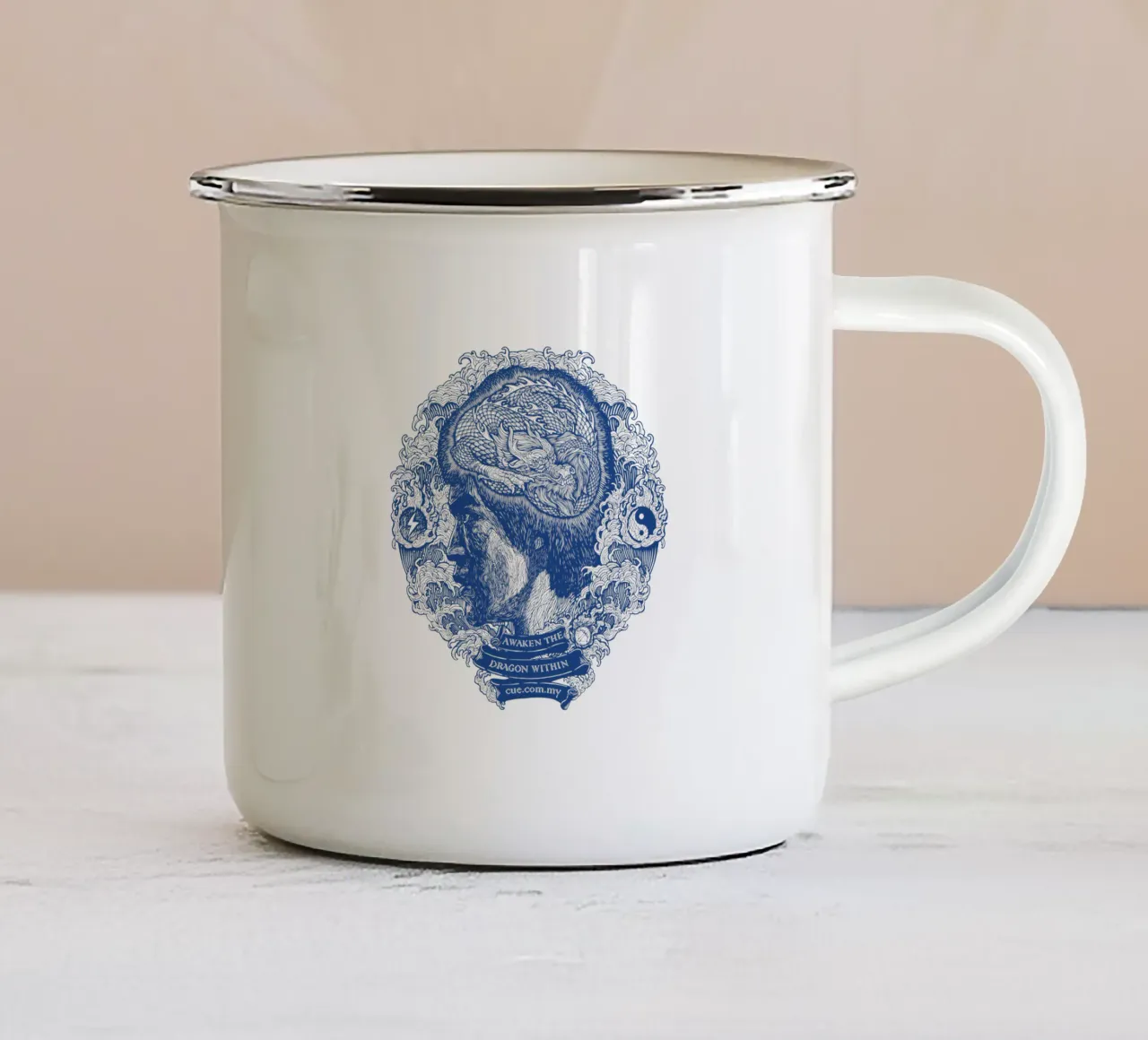 Bruce Lee - Sii come l'acqua tazza in smalto da Artascy Art