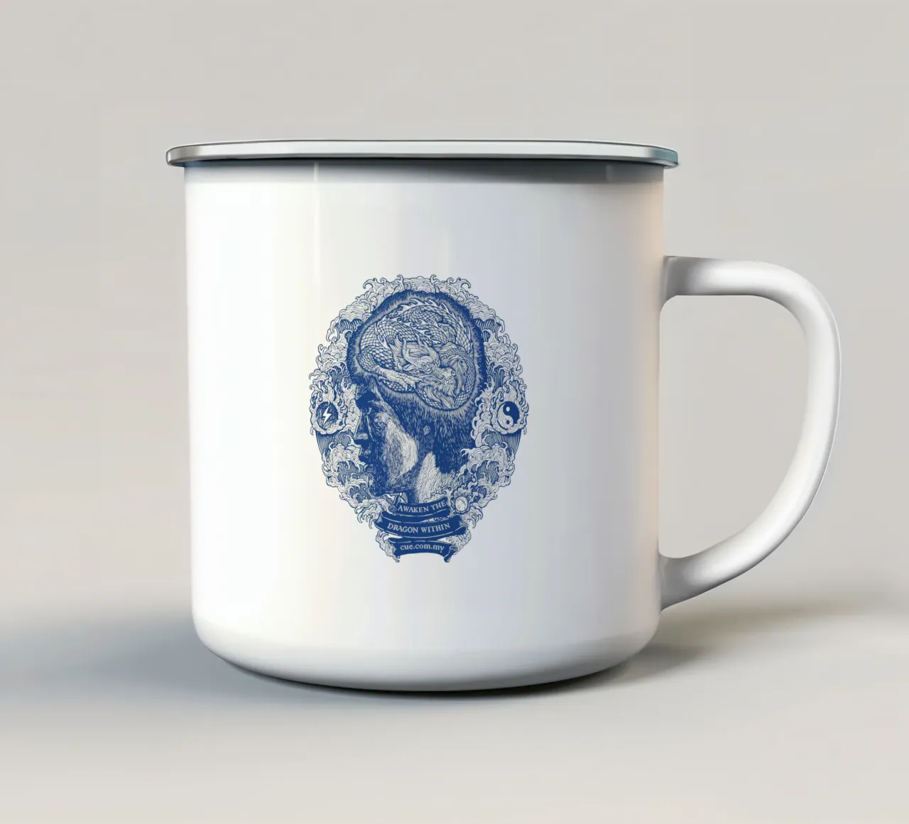 Bruce Lee - Sii come l'acqua tazza in smalto da Artascy Art