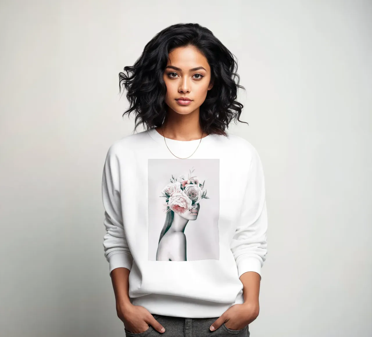MUJER CON FLORES 11 sudadera de dada22