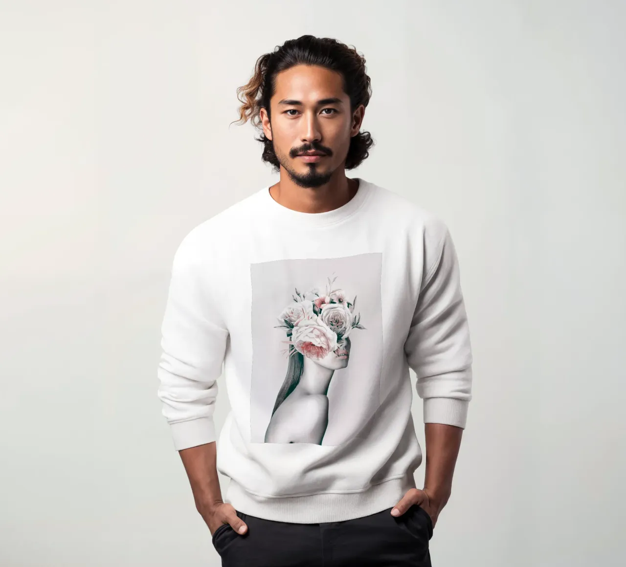 MUJER CON FLORES 11 sudadera de dada22
