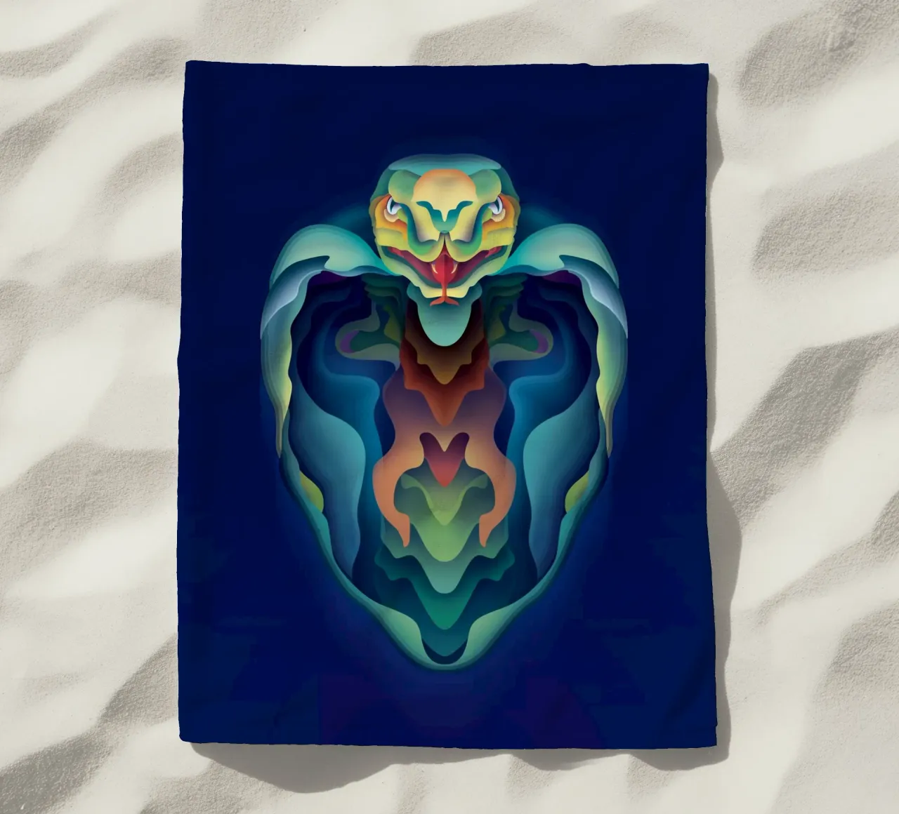 Serpente dello zodiaco telo mare da Artascy Art