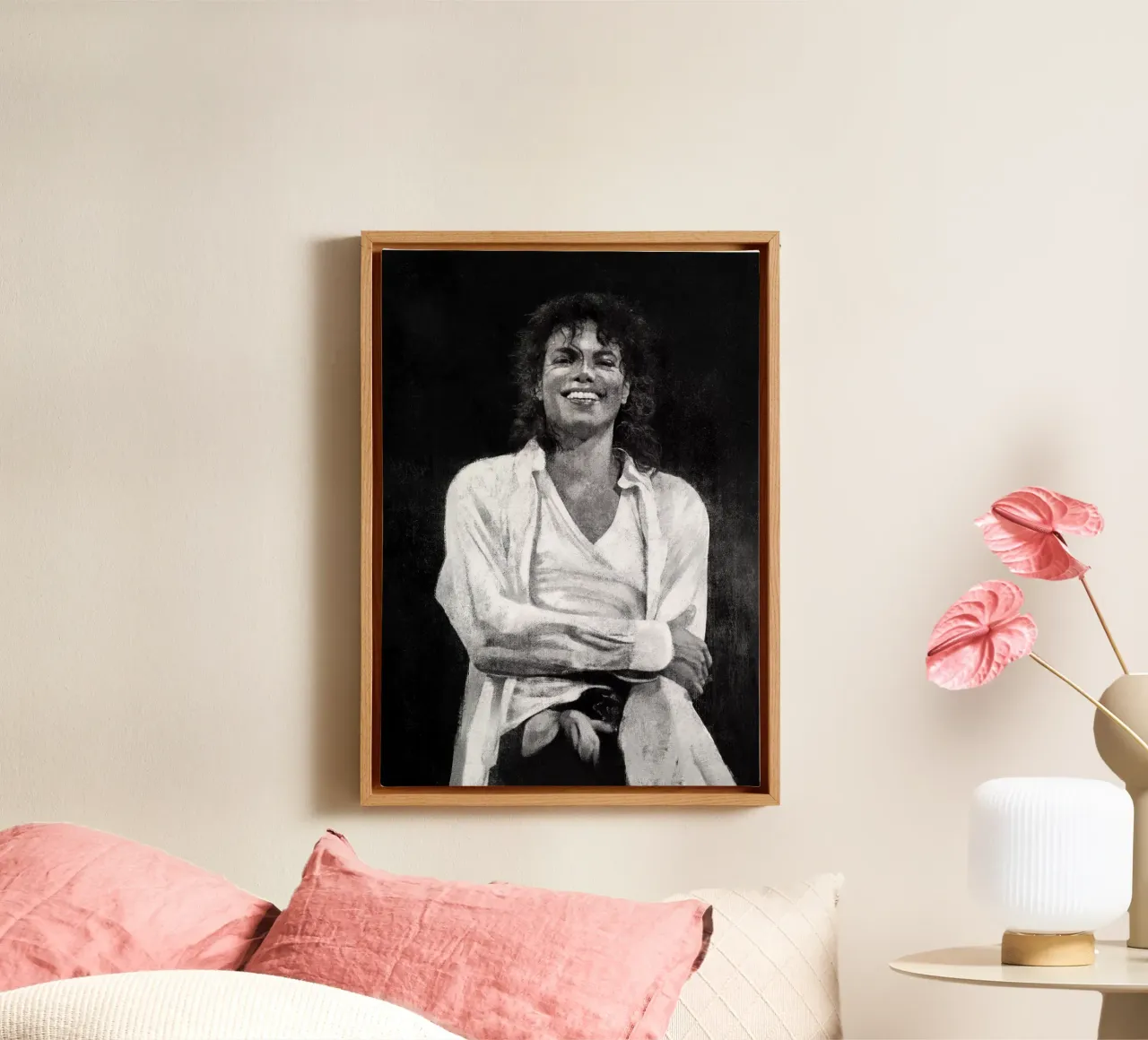 Michael Jackson - De droevige perfectionist canvas met Baklijst van Artascy Art