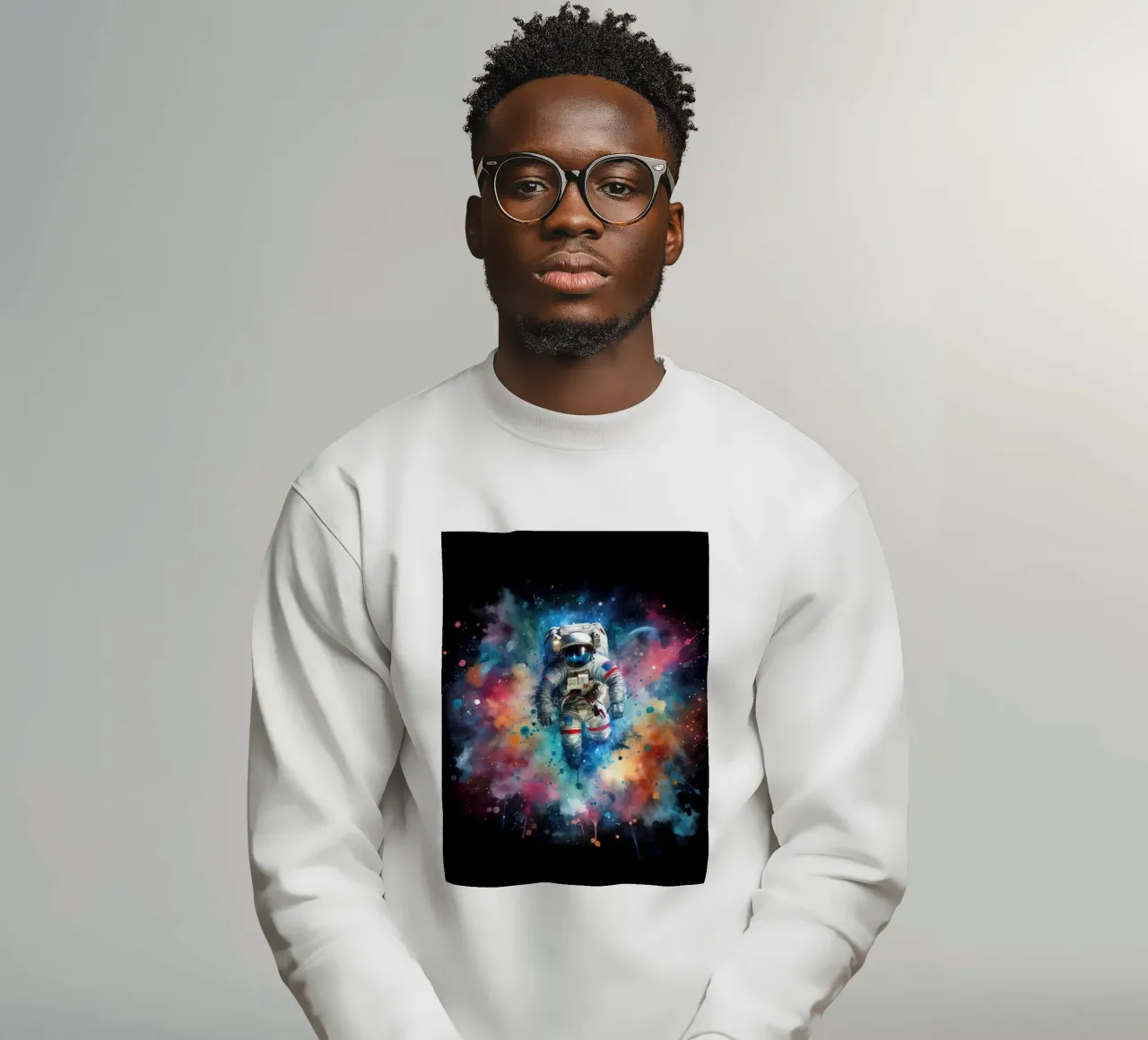 Astronauta in acquerello felpa da 🎁 NOBELART