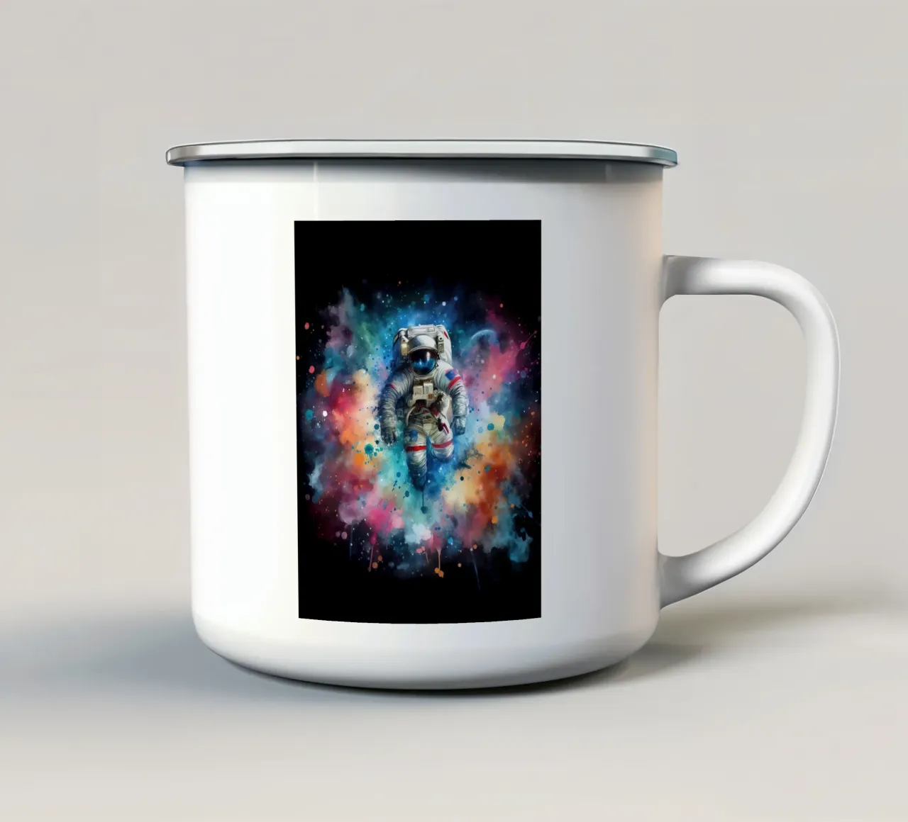 Astronauta in acquerello tazza in smalto da ARTVI-SHOP