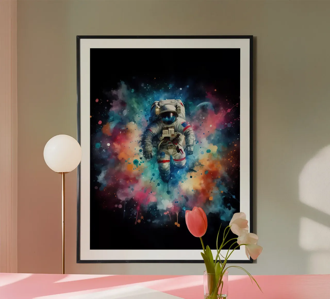 Astronauta in acquerello carta hahnemühle da ARTVI-SHOP