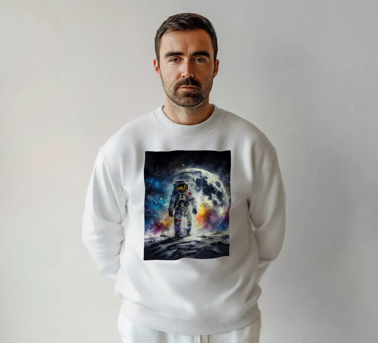 Astronauta in acquerello felpa da 🎁 NOBELART