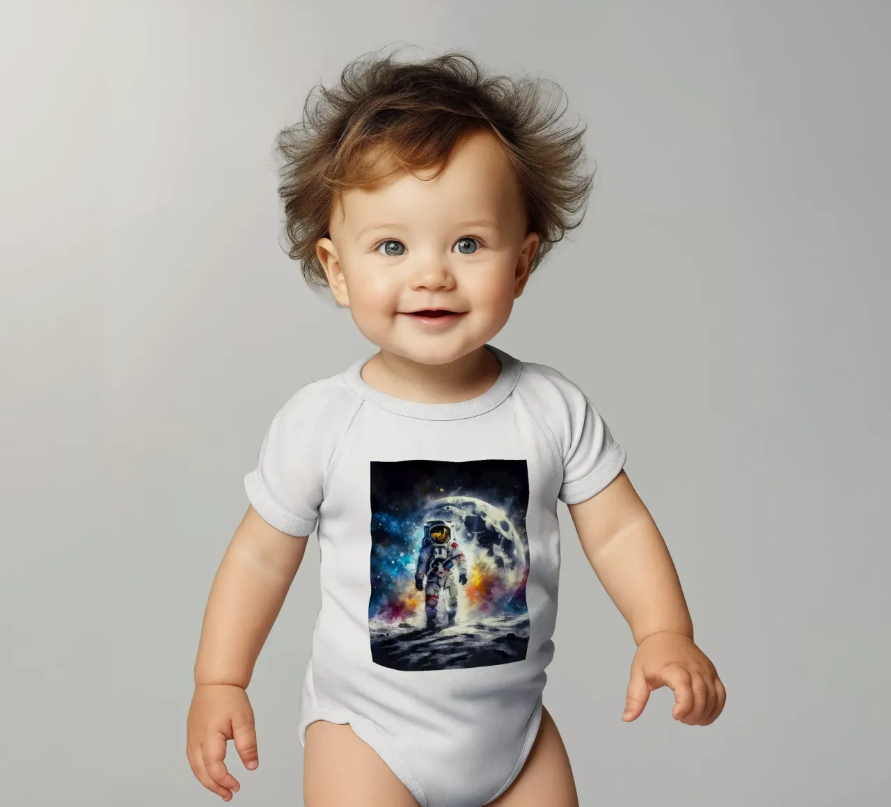 Astronauta in acquerello body neonato maniche corte da ARTVI-SHOP