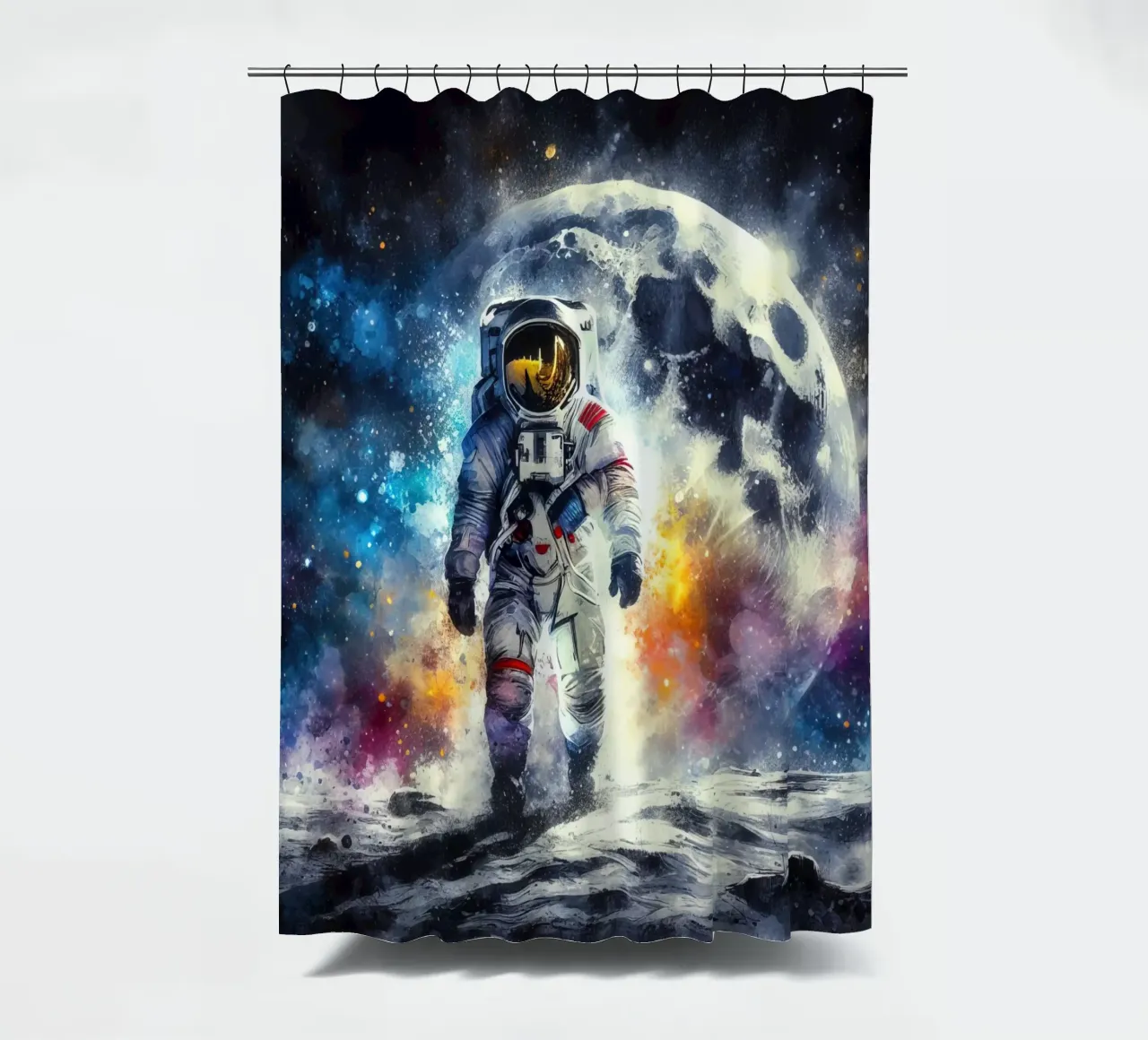 Astronauta in acquerello tenda da doccia da 🎁 ARTVI-SHOP