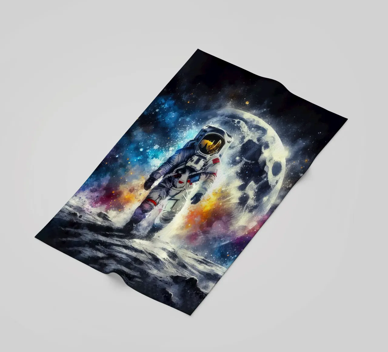 Astronauta in acquerello telo mare da ARTVI-SHOP