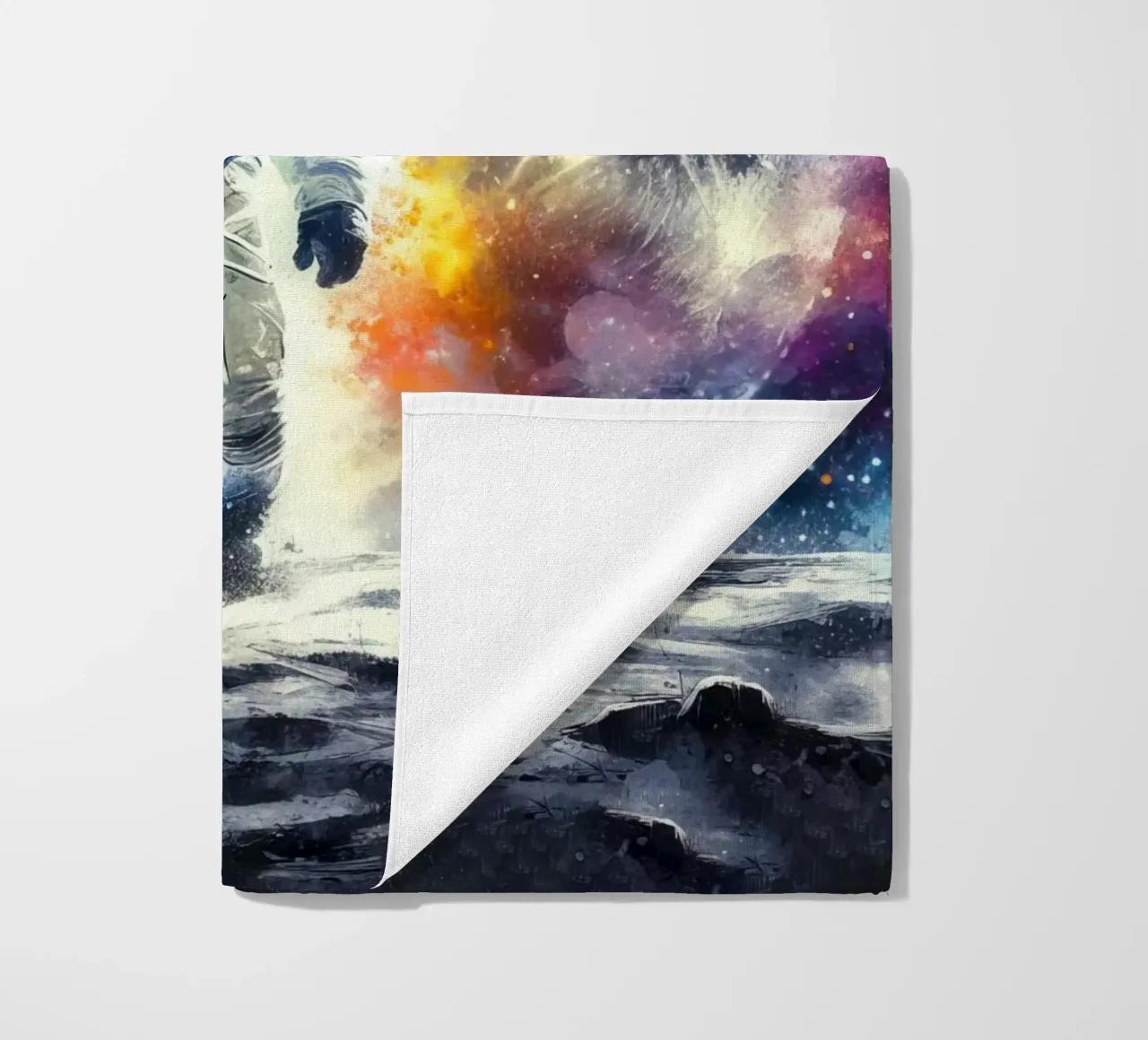 Astronauta in acquerello telo mare da ARTVI-SHOP