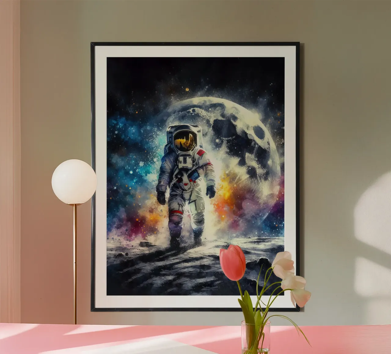 Astronauta in acquerello carta hahnemühle da ARTVI-SHOP
