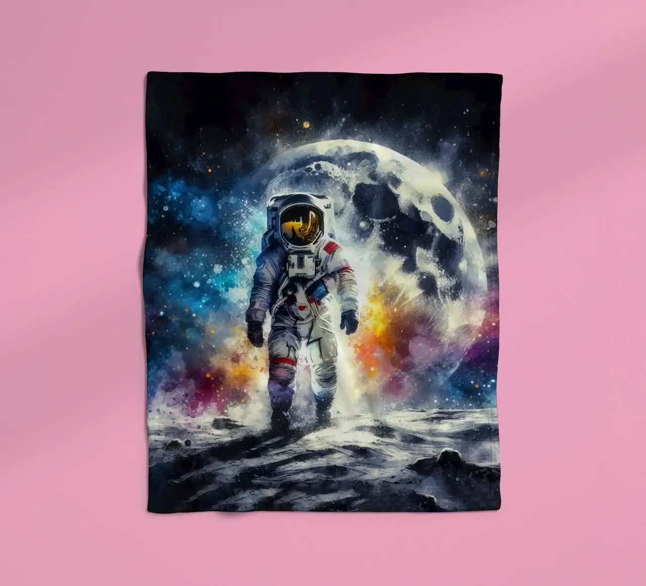 Astronauta in acquerello coperta in pile da ARTVI-SHOP