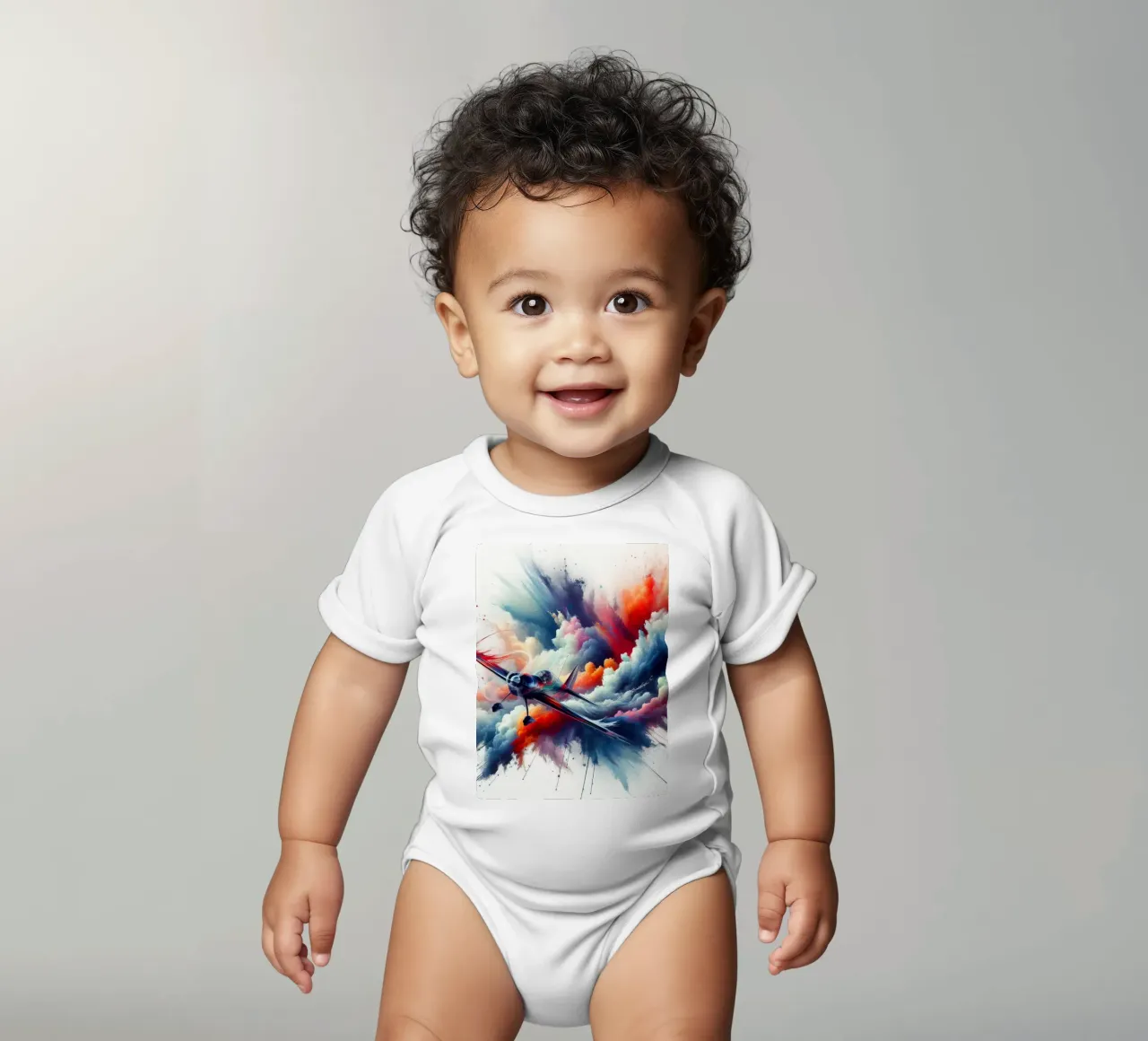 acrobatisch vliegtuig babyrompertje korte mouwen van 🎁 ARTVI-SHOP