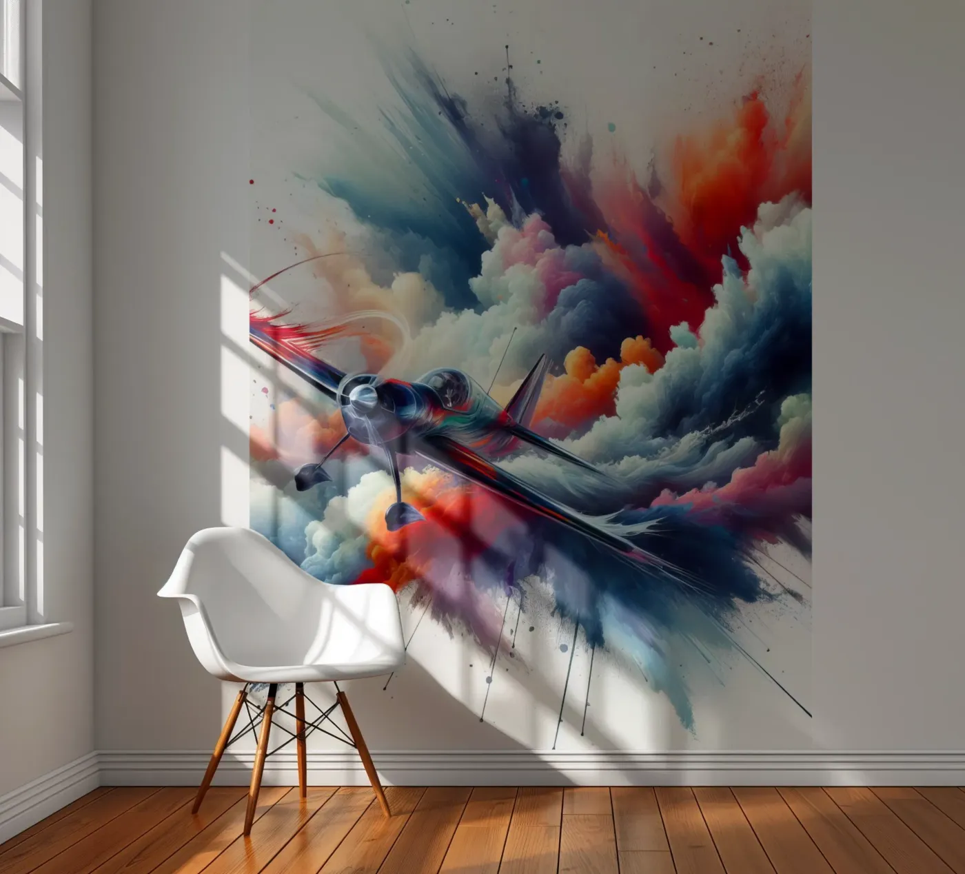 acrobatisch vliegtuig fotobehang van 🎁 NOBELART