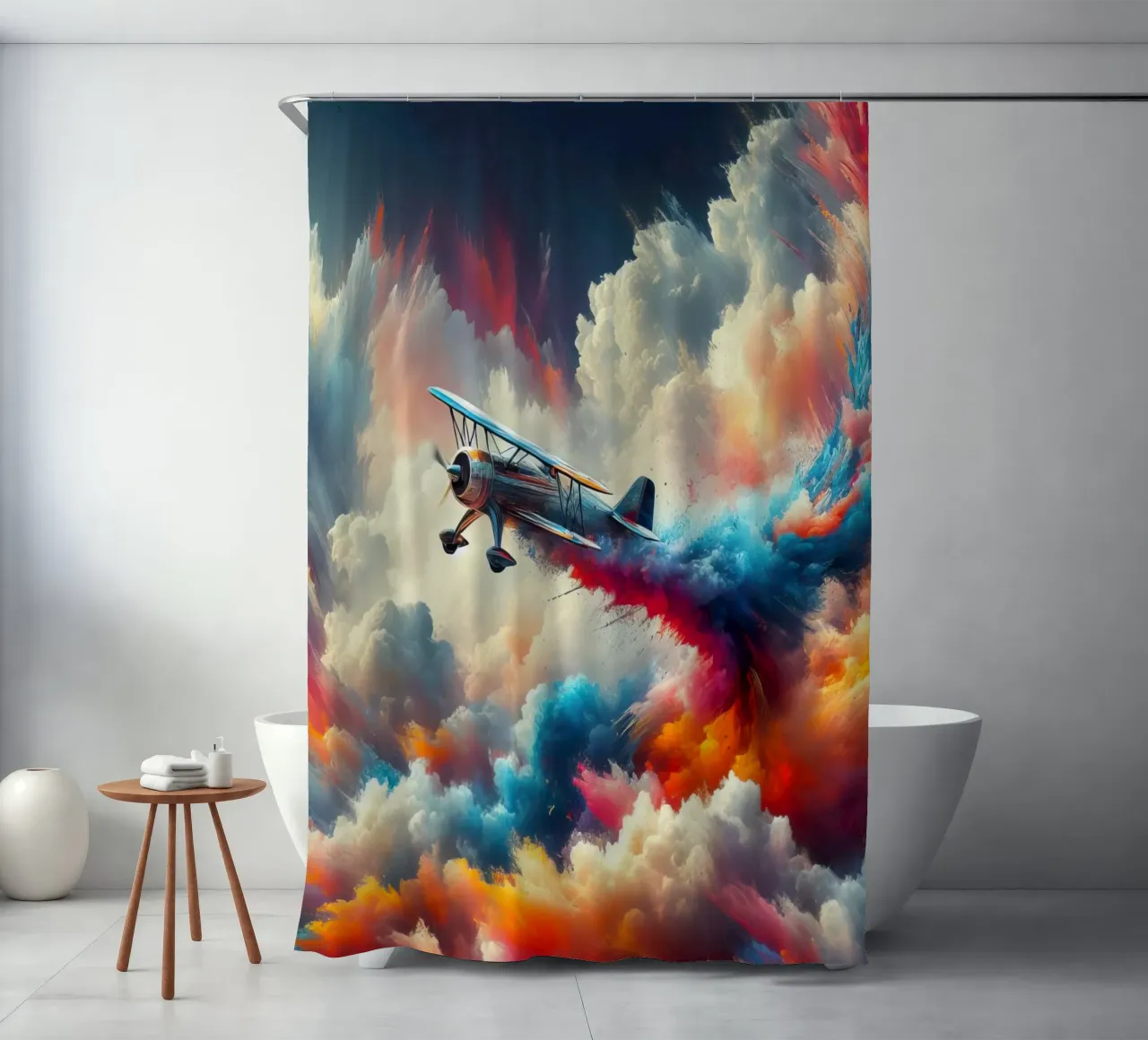 Akrobatikflugzeug Duschvorhang von 🎁 ARTVI-SHOP