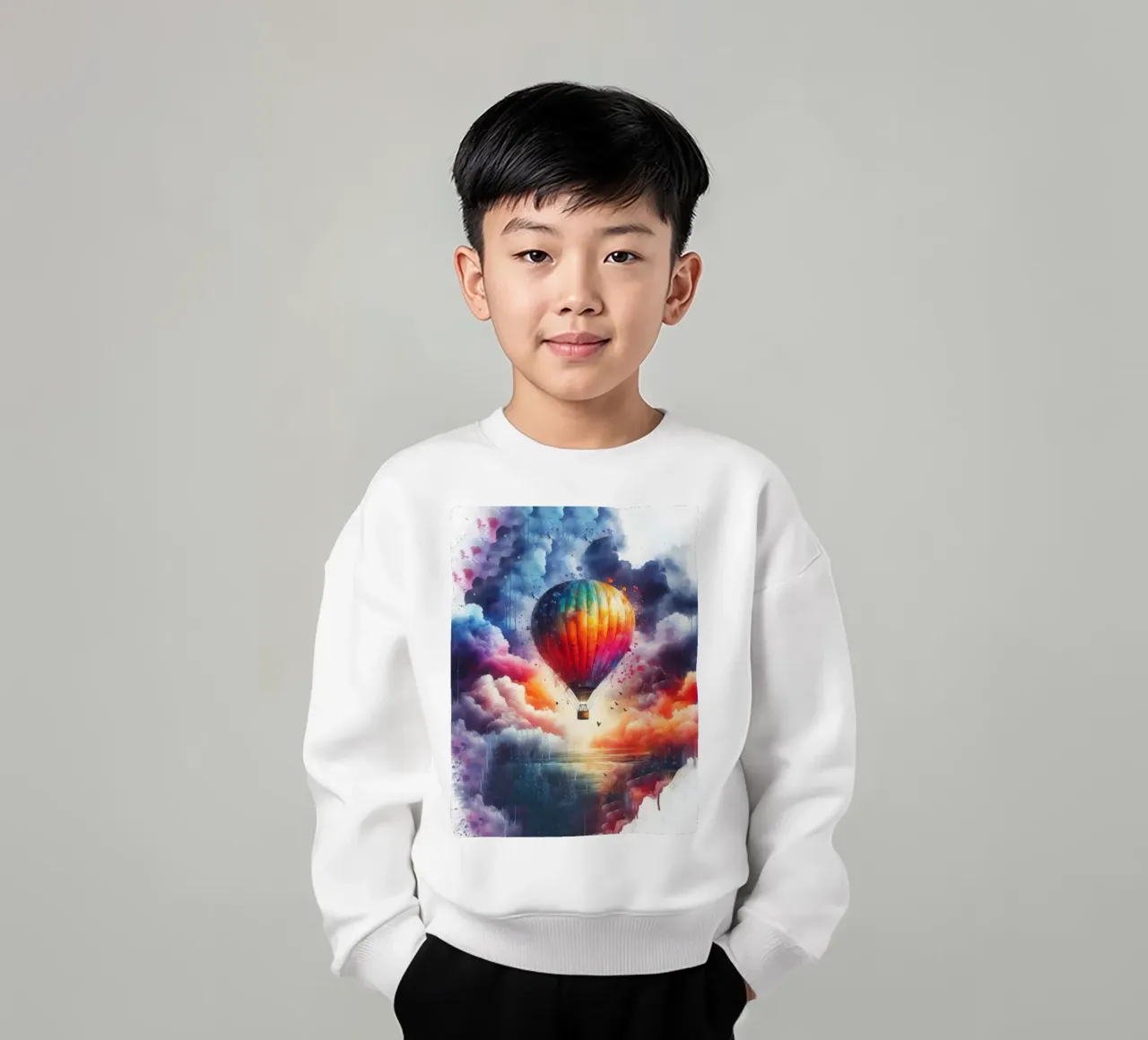 Mongolfiera ad acquerello felpa bambino da 🎁 ARTVI-SHOP